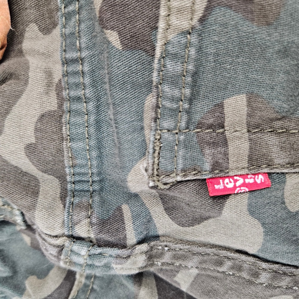 Levis Boys Camo Jogger Pants Green Brown Size 12 Reg Elastic Waist Drawstring - Picture 8 of 10